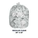 Clear 20" x 22" Regular Strength Industrial Garbage Bags / Trash Bags (500 Count) - Image 2
