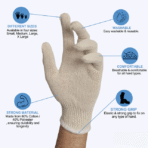 Knitted Cotton Gloves, Heavy Duty, 12 Pair/Dozen, 30 dozen/Case - Image 2
